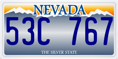 NV license plate 53C767