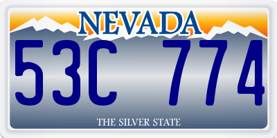 NV license plate 53C774