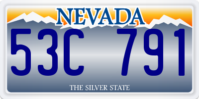NV license plate 53C791