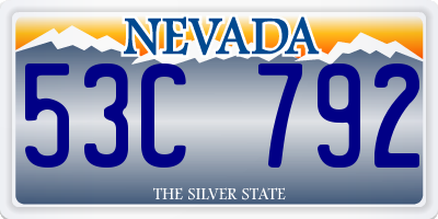 NV license plate 53C792