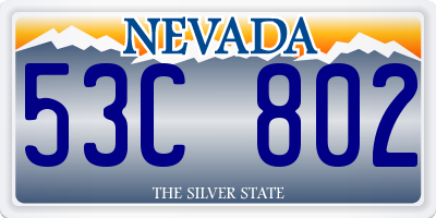 NV license plate 53C802