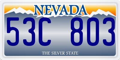NV license plate 53C803