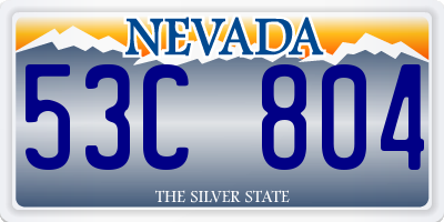 NV license plate 53C804