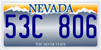 NV license plate 53C806