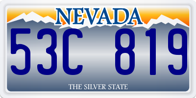 NV license plate 53C819