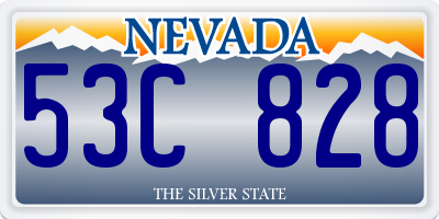 NV license plate 53C828