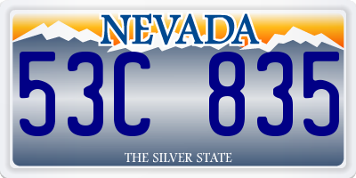 NV license plate 53C835