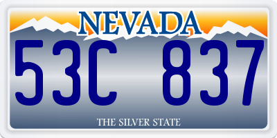 NV license plate 53C837