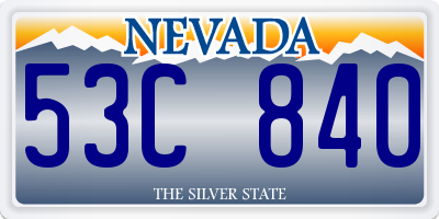 NV license plate 53C840