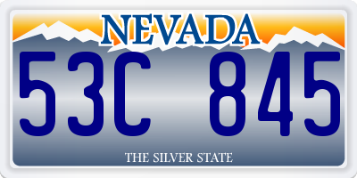 NV license plate 53C845