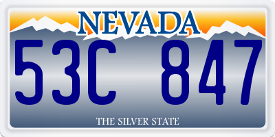 NV license plate 53C847