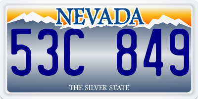 NV license plate 53C849