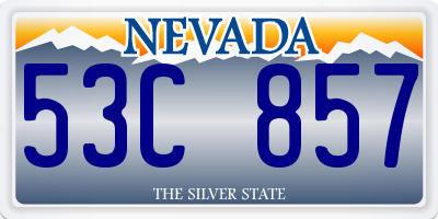 NV license plate 53C857