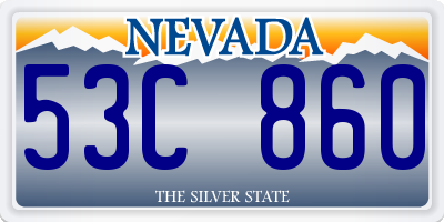 NV license plate 53C860