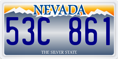 NV license plate 53C861