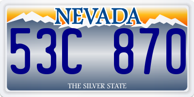 NV license plate 53C870