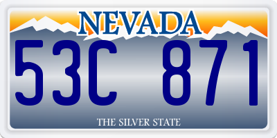 NV license plate 53C871