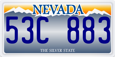 NV license plate 53C883