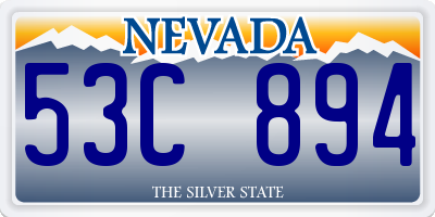 NV license plate 53C894