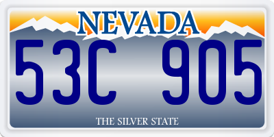 NV license plate 53C905