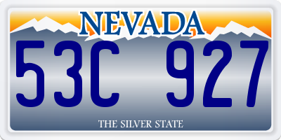 NV license plate 53C927