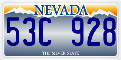 NV license plate 53C928