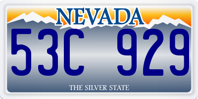 NV license plate 53C929