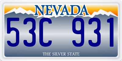 NV license plate 53C931