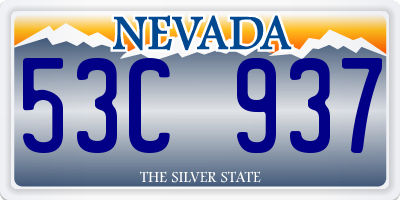 NV license plate 53C937