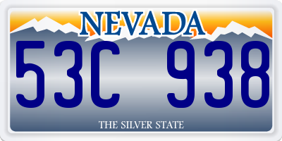 NV license plate 53C938
