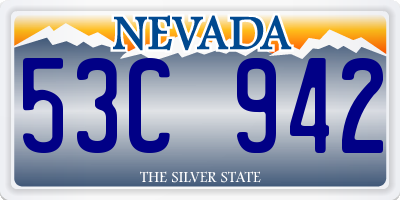 NV license plate 53C942