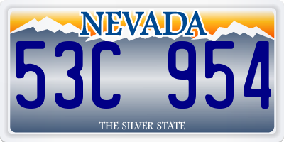 NV license plate 53C954