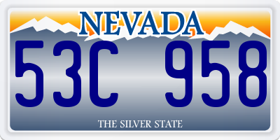 NV license plate 53C958