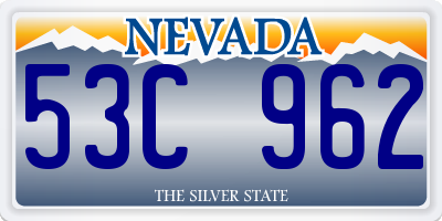 NV license plate 53C962