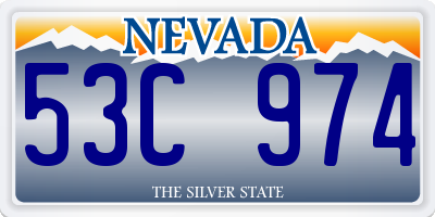 NV license plate 53C974