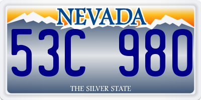 NV license plate 53C980