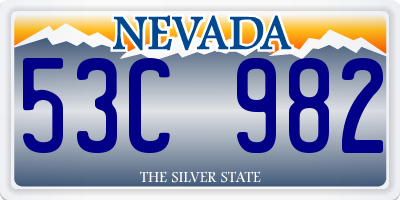 NV license plate 53C982