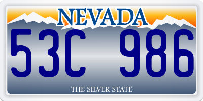 NV license plate 53C986