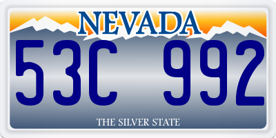 NV license plate 53C992