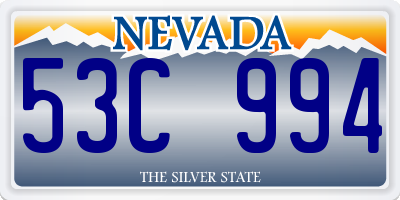 NV license plate 53C994