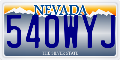 NV license plate 540WYJ