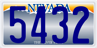 NV license plate 5432