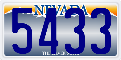NV license plate 5433