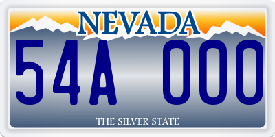 NV license plate 54A000