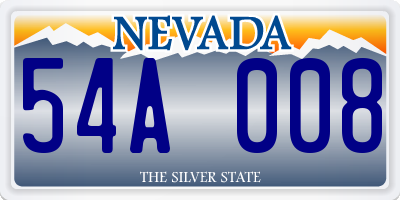 NV license plate 54A008