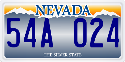 NV license plate 54A024