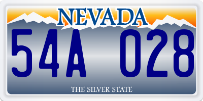 NV license plate 54A028