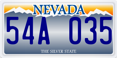 NV license plate 54A035