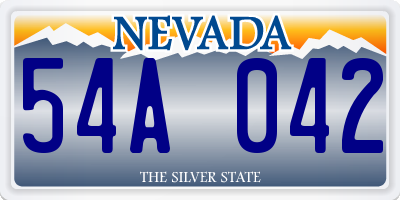 NV license plate 54A042