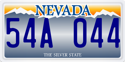 NV license plate 54A044
